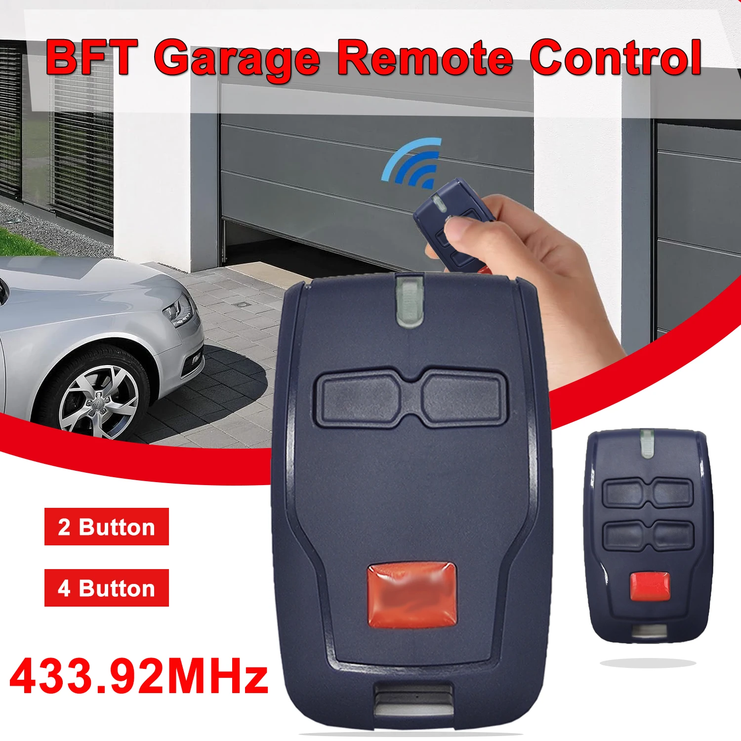 

433MHz 2/4Key Automatic Door Remote Control Self-searching Rolling Driveway Gate Opener Sliding Gate Control Remote for LED Ligh