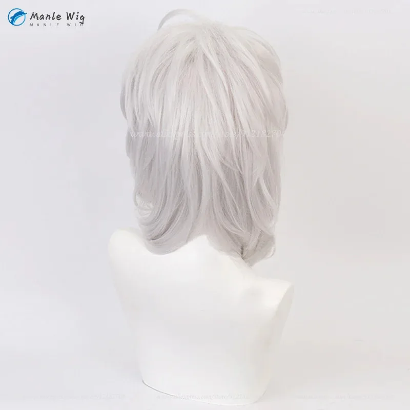 أنيمي أياكي روي سبايدر كوسبلاي قصير فضي كوسبلاي مقاوم للحرارة شعر صناعي لحفلات الهالوين + غطاء شعر مستعار مجاني