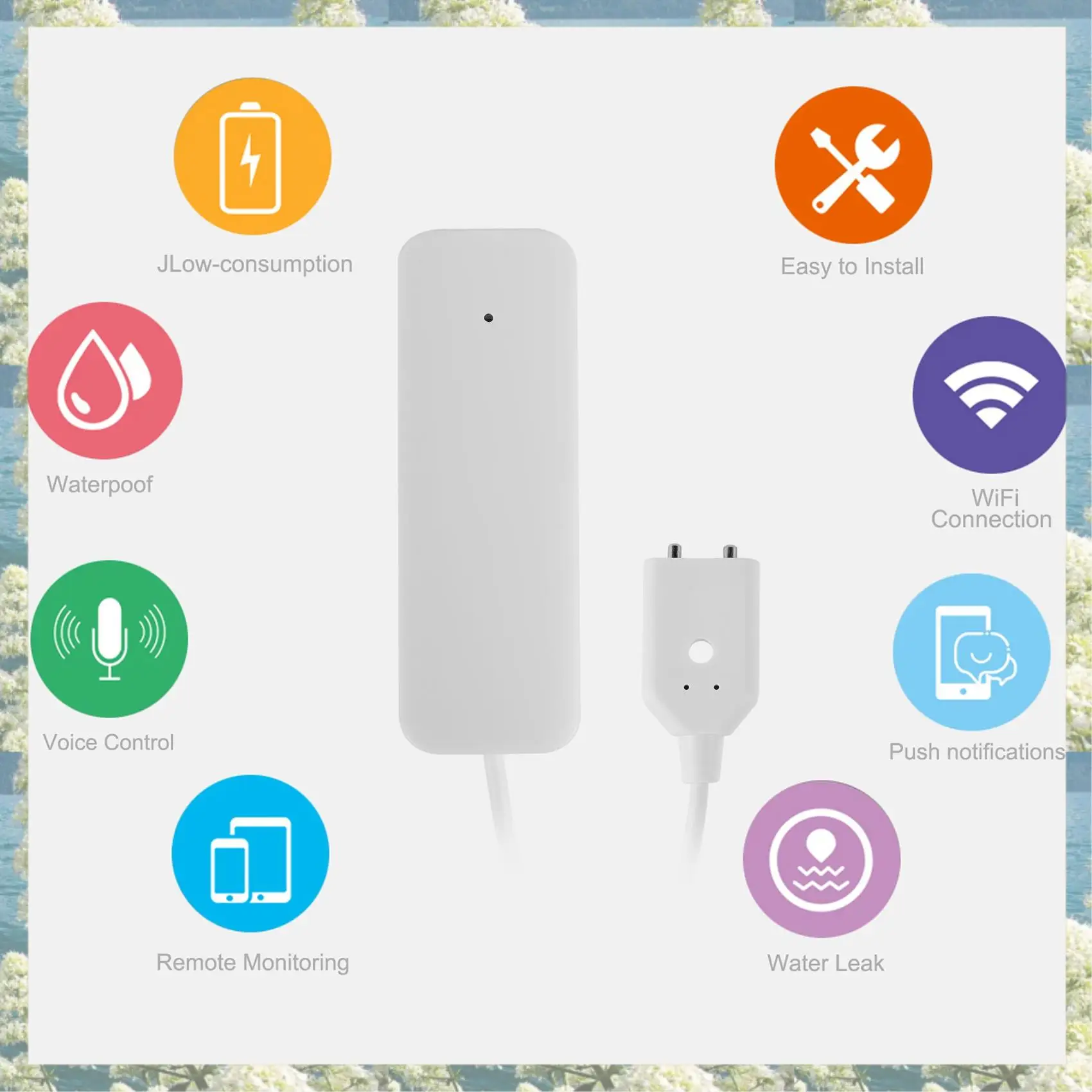 New-Tuya Zigbee 漏水センサーワイヤレス洪水検知器水漏れ検出アラート水位オーバーフロー警報