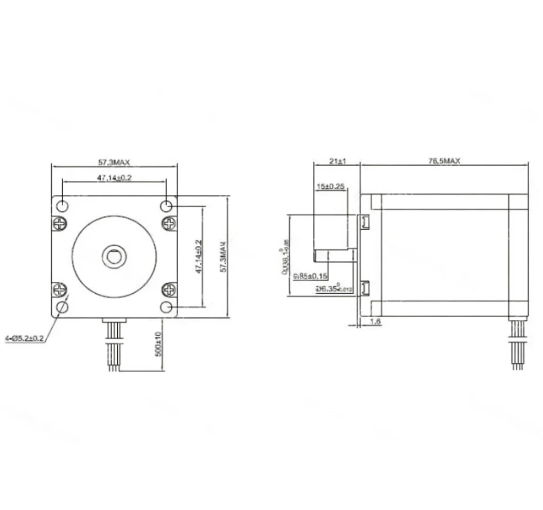 NEMA23 Stepper Motor 23HS30-2804S Shaft Diameter 6.35mm 1.9Nm 2.8A 57x57x76mm