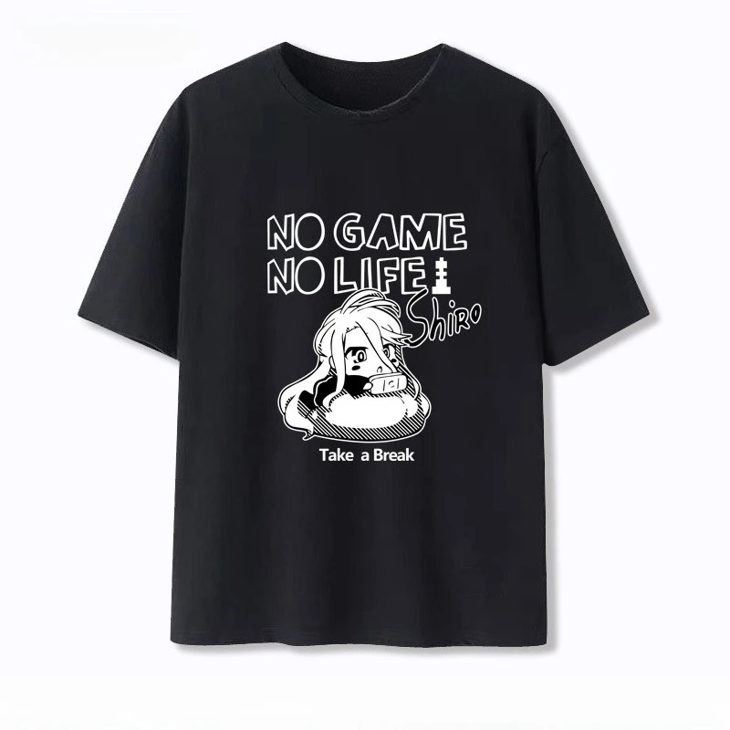 لعبة الحياة أنيمي الطرفية الأبيض، لعبة Hubby Is Life قصيرة الأكمام للرجال والنساء تي شيرت غير رسمي ملابس الصيف للطلاب المد