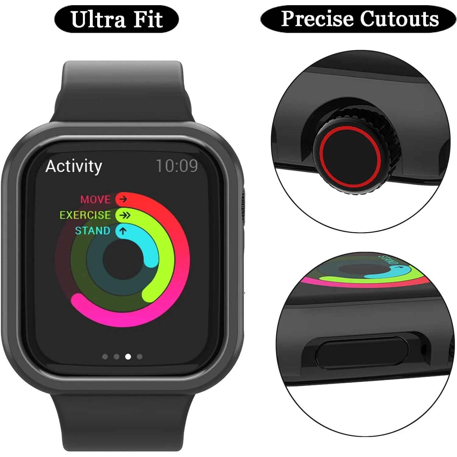 حافظة مجوفة من خليط معدني لسلسلة ساعات أبل 9 8 7 se 6 5 4 غطاء ممتص للصدمات لساعة iWatch 40 مللي متر 44 مللي متر 41 مللي متر 45 مللي متر ملحقات ساعة زجاجية #4