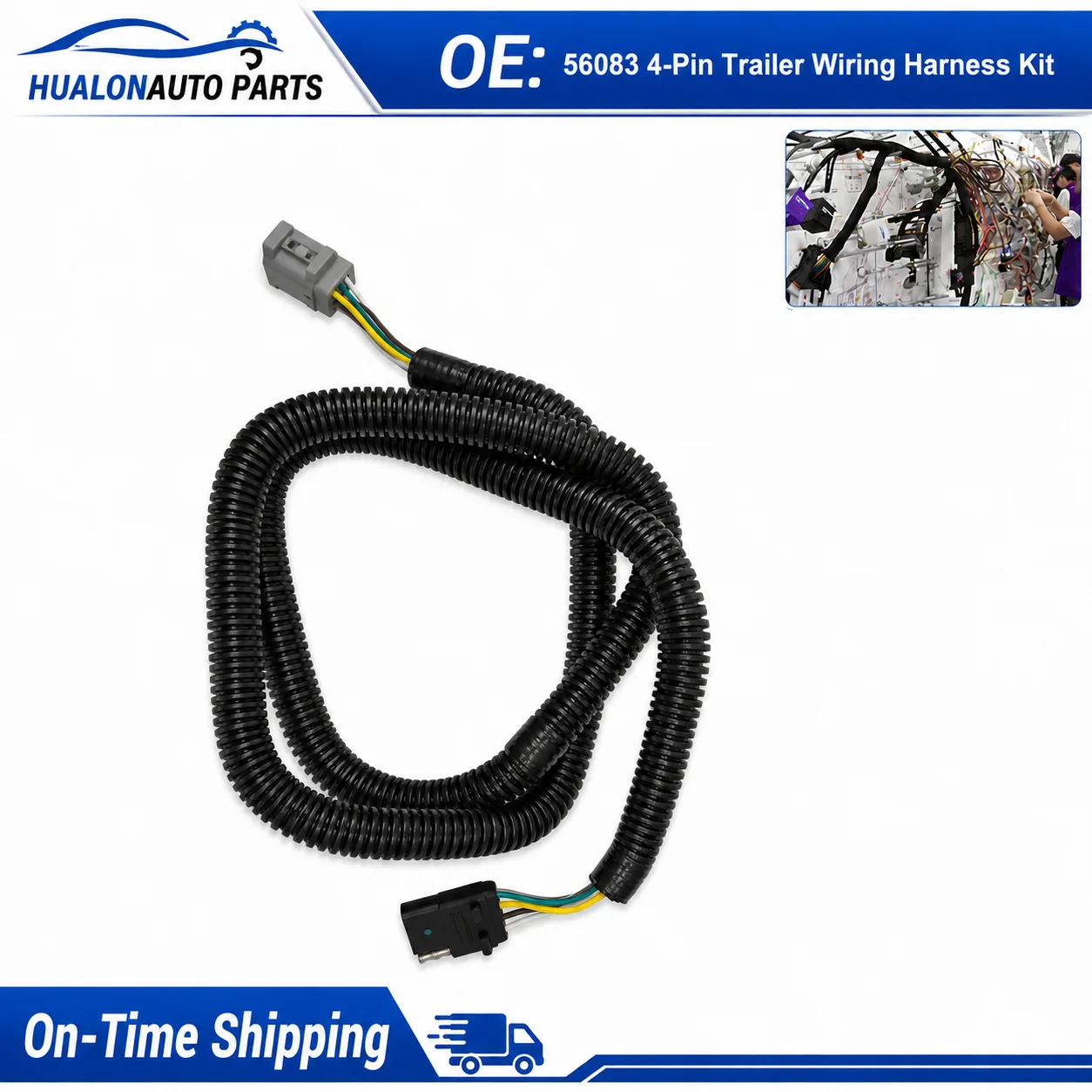 56083 4 Way Trailer Wiring Harness Kit for Lexus RX350 RX450h RX350L 2010-2023 Custom Vehicle Side Connector Cable Assembly
