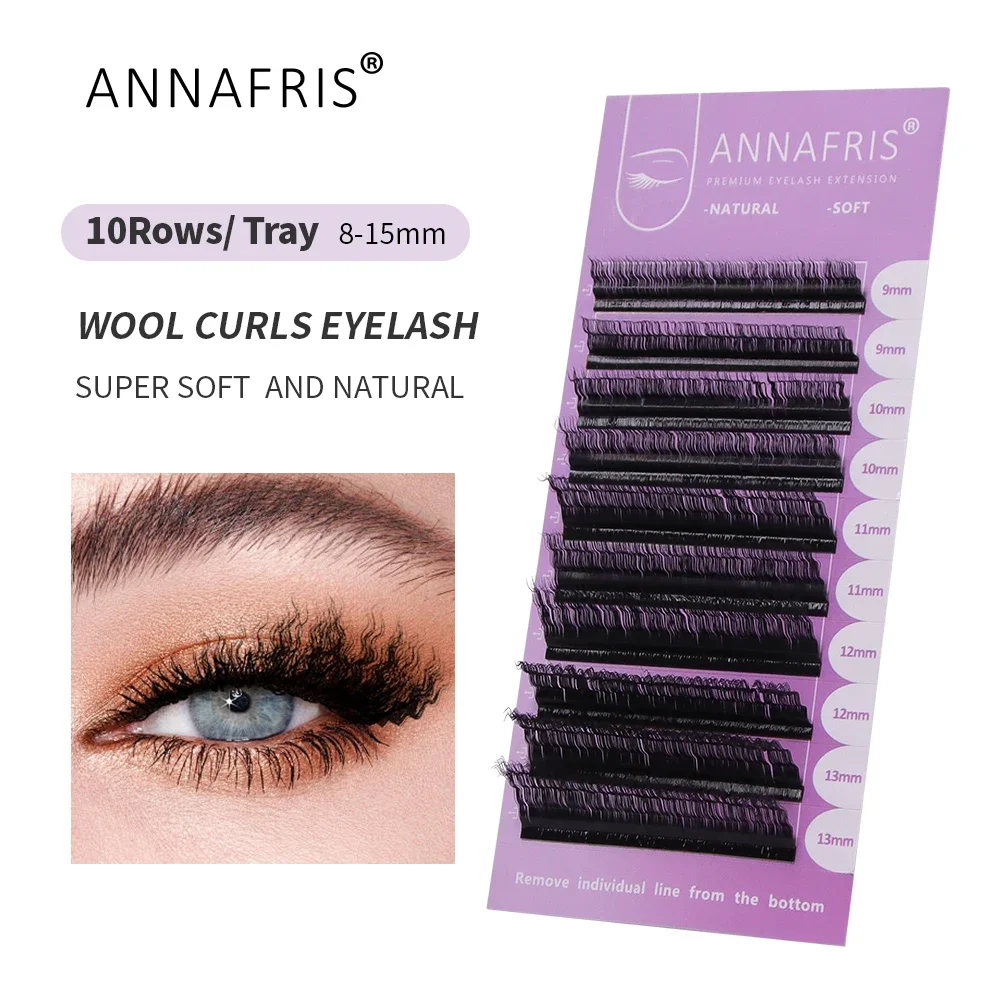 ANNAFRIS 2024 New Style Wool Roll False Eyelash 5D Wool Curly Eyelash Extension Natural Long Fluffy Soft Full Handmade Eye Lash