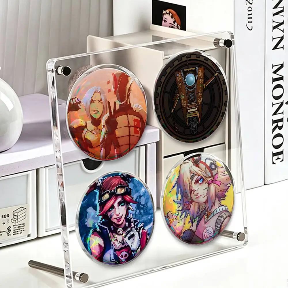 Zer0 Maya B-Borderlands 75mm Large Tin Badge 3 Inch Holographic Baji for Ita-Bag Centerpiece 4-Piece Set