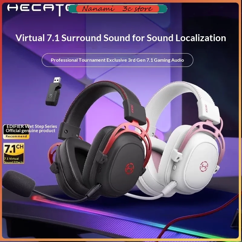 Audífonos Edifier HECATE G5 Over-Ear, Bluetooth 5.4, Micrófono, Efecto de Sonido FPS, Unidad de Diafragma de 53 mm, Versión Inalámbrica, Audífonos para Juegos