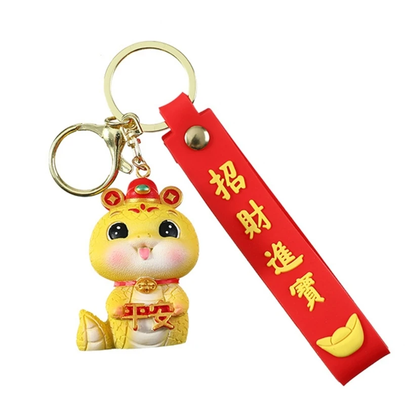 

Fashionable Chinese Zodiacs Year of the Snake Keychain Charm Pendant Auspicious Sturdy Resin Trinkets for Good Luck