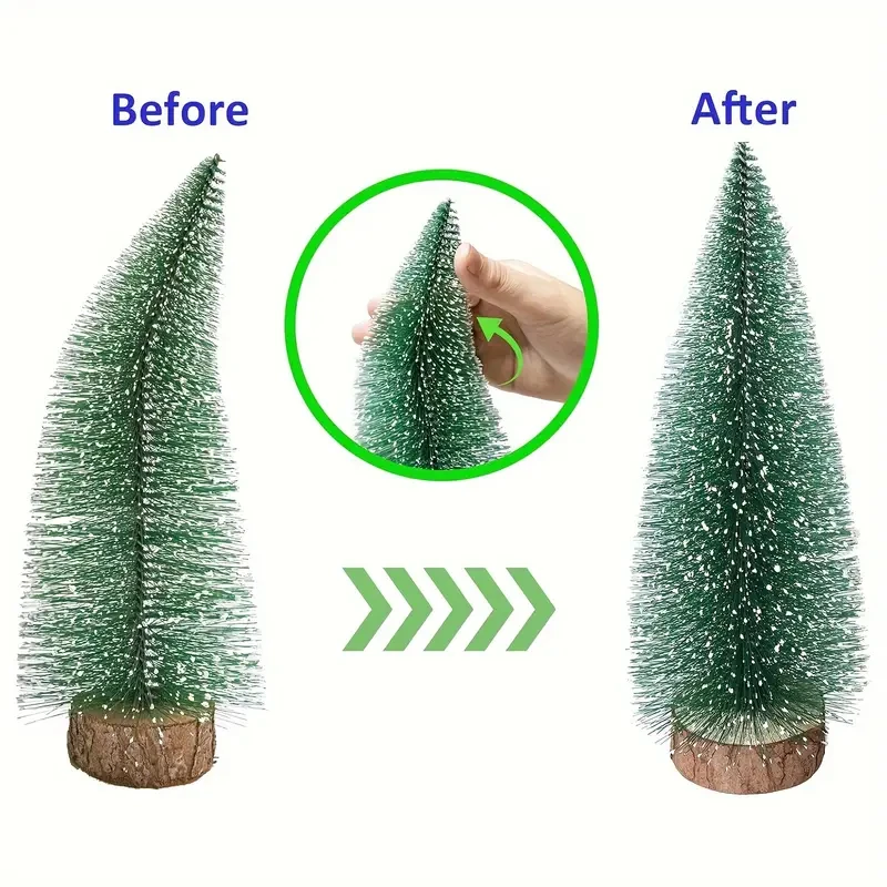 4pcs/Set Mini Pine Christmas Tree Artificial Tabletop Decorations Festival Plastic Miniature Trees New Year Decorations For Xmas