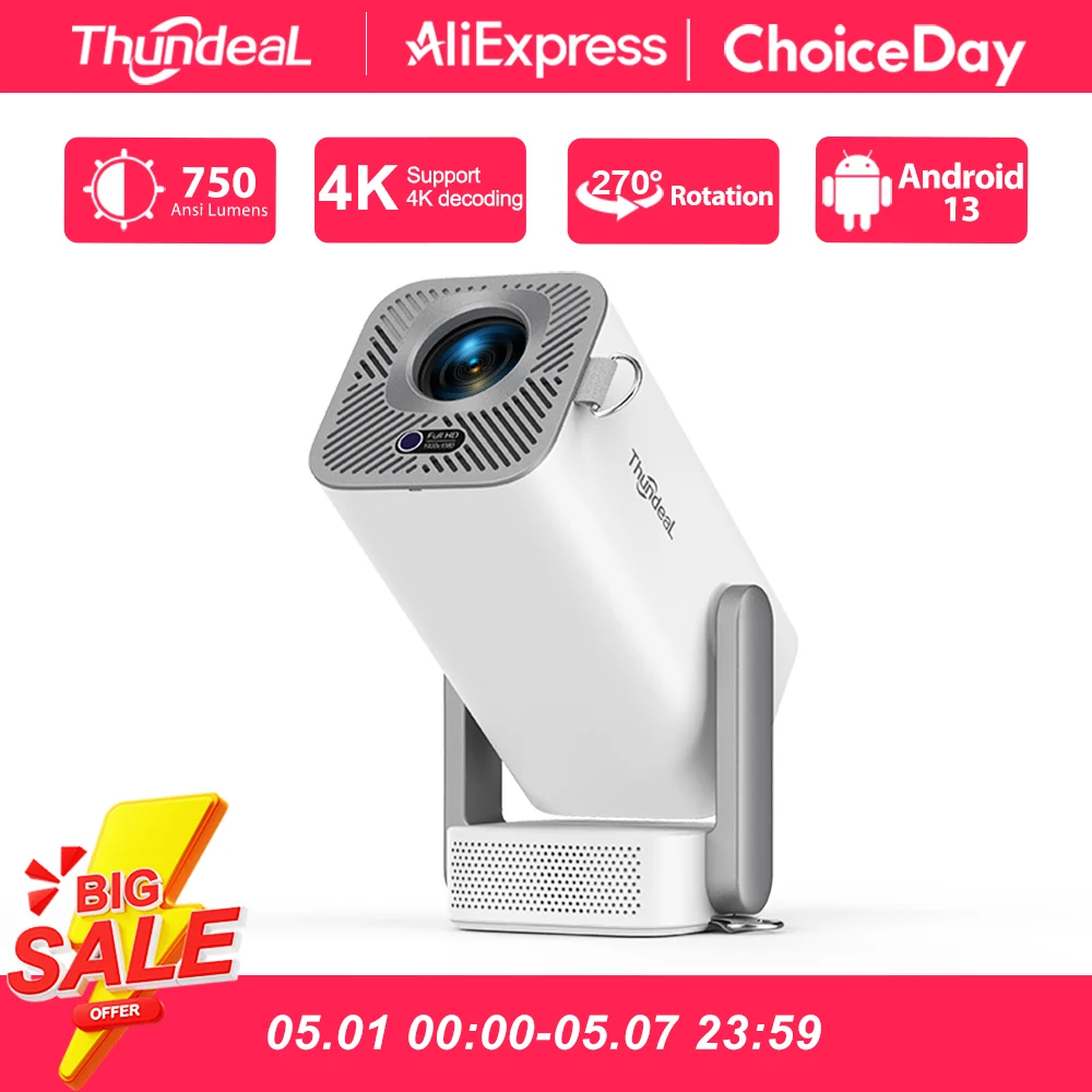 Проектор ThundeaL Full HD TD80 Pro 1080P 2K 4K TD80Pro TD80W с Wi-Fi, Android, мини-проектор, 3D LED для домашнего кинотеатра