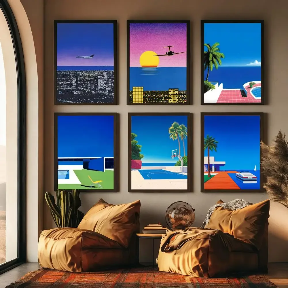 1pc frameless H-hiroshi Nagai Artwork Painting Calligraphy High-Quality Cotton Canvas Poster Wall Art for Living Room  Coffee Ho - view 2
