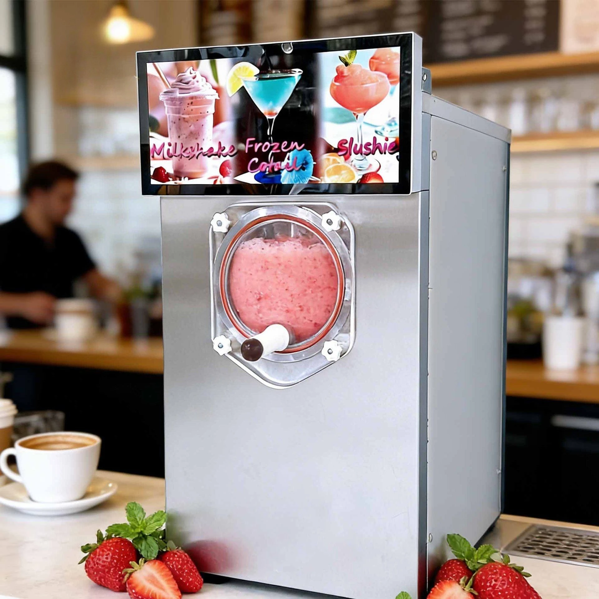 Commercial Slush Machine 12L+11L Large Capacity, Countertop Ice Slush & Milkshake Cold Drink Maker for Bar, Cocktail, Ice‑Cream