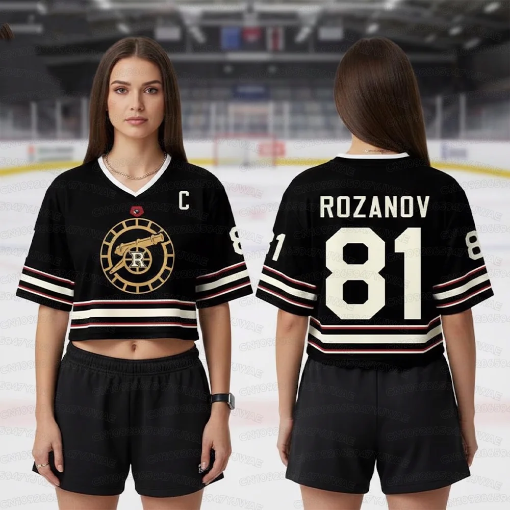 Women's Short Sleeve T-shirt Heated Rivalry Cheerleaders Crop Top Football Jersey ROZANOV & HOLLANDE view 3