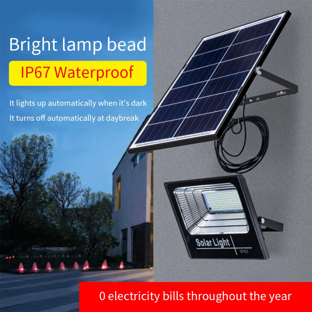 Solar floodlight 100W 200W ultra durable and bright indoor and outdoor courtyard lighting IP67 waterproof solar floodlight.