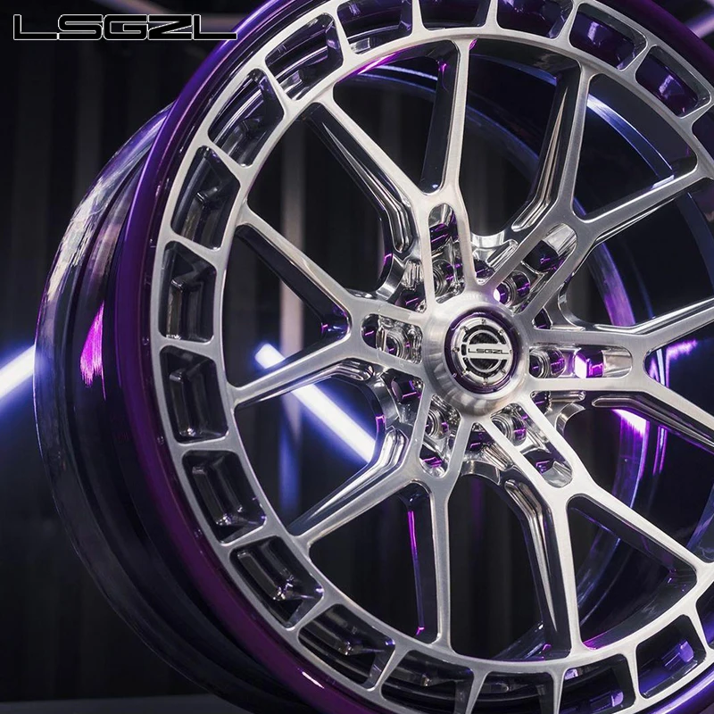 lsgzl forged 2-piece custom concave purple 5x114.3 5x130 for . C8 Ferrari deep dish alloy rim 16-26 inch luxury car wheel