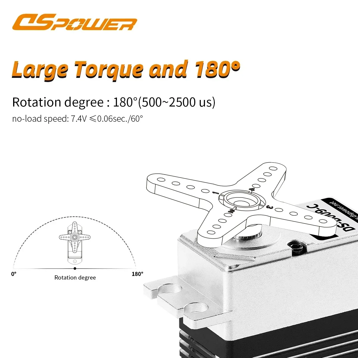 DSpower-Motor sin escobillas de engranaje de Metal, Servo RC resistente al agua para coche de control remoto 1/8 1/10, coche de derrape, camión sobre orugas, brazo robótico, Wltoys Traxxas, 30KG