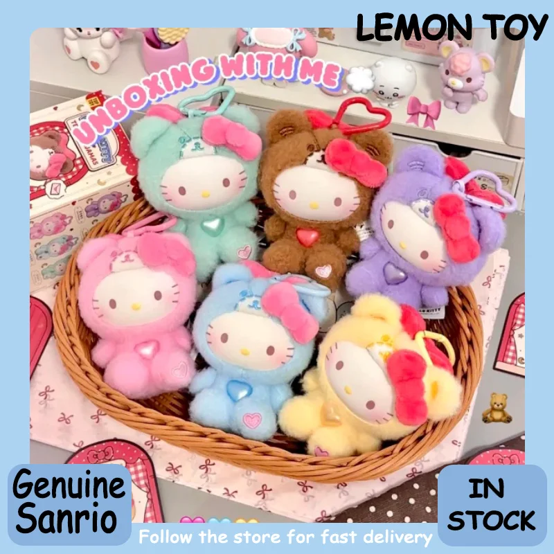 

Sanrio Trendy Desktop Ornament Cute Decor | Genuine Hello Kitty Teddy Pajamas Series Doll | Kawaii Blind Box Gift For Girls