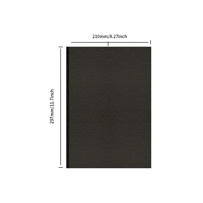 5PCS A4 1mm 1.5mm 2mm 3mm Black Cardboard Blac Paperboard Hard Thicked Paper For DIY Handmade Mould Album Cover Package Painting