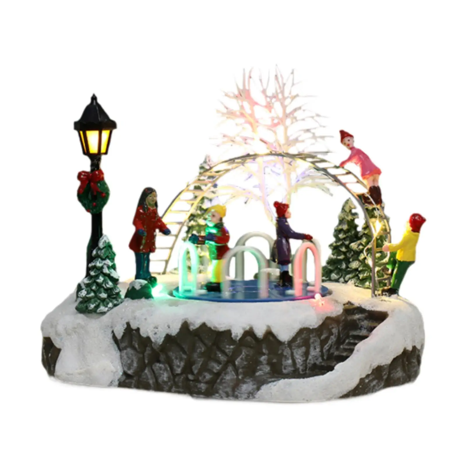 Christmas Glowing Figurine Building Light up Collectible Micro Landscape