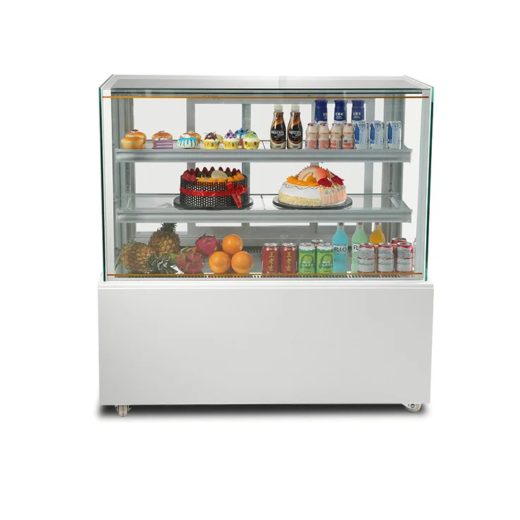 Commercial Glass Refrigerator Cooler Bread Cake Food Display Stand Cabinet