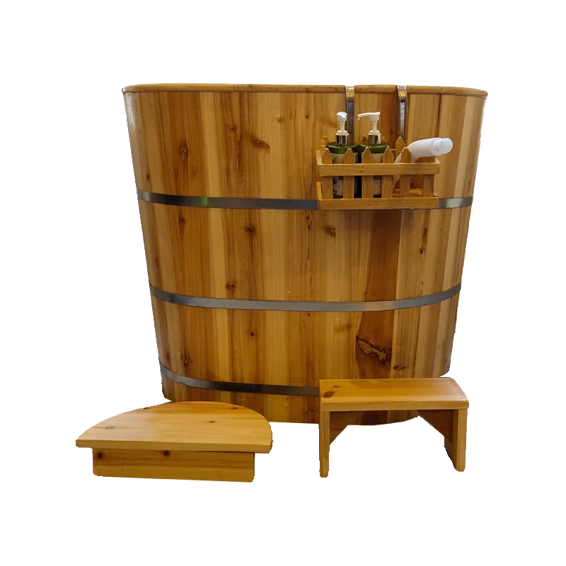 Small bathroom heightened wooden tub basin children whole body fumigation sauna bucket