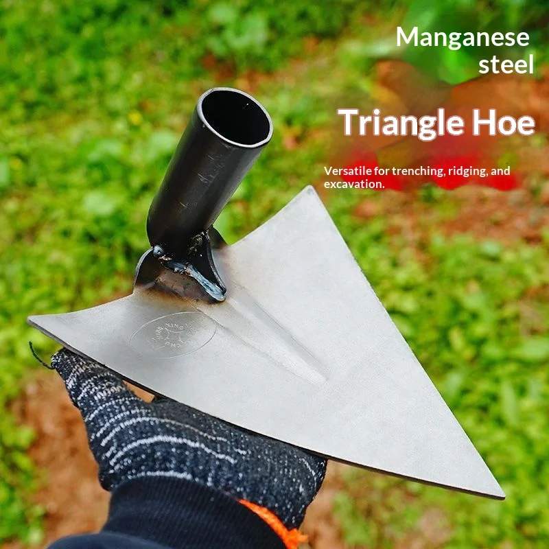 Manganese Steel Triangular Trenching Hoe Pointed Pickaxe Pulling Fertilizing Ridge Raising Garden Tool