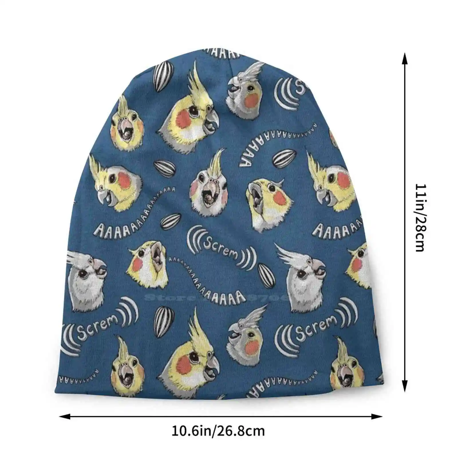 Cockatiel Screm Knitted Hat Warm Beanie Outdoor Caps Cockatiel Bird Birb Scream Screm Meme Pet Parrot Australian Cute Animal