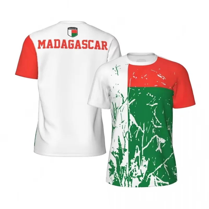 Men's breathable polo shirt, fan shirt with Madagascar flag color matching and printing
