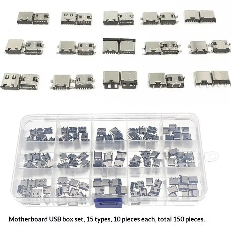 50/100/150Pcs 2/6/16Pin SMD SMT PCB USB-C Socket Type-C USB Connector Charging Port Repair Type-C USB Charging Dock Connectors