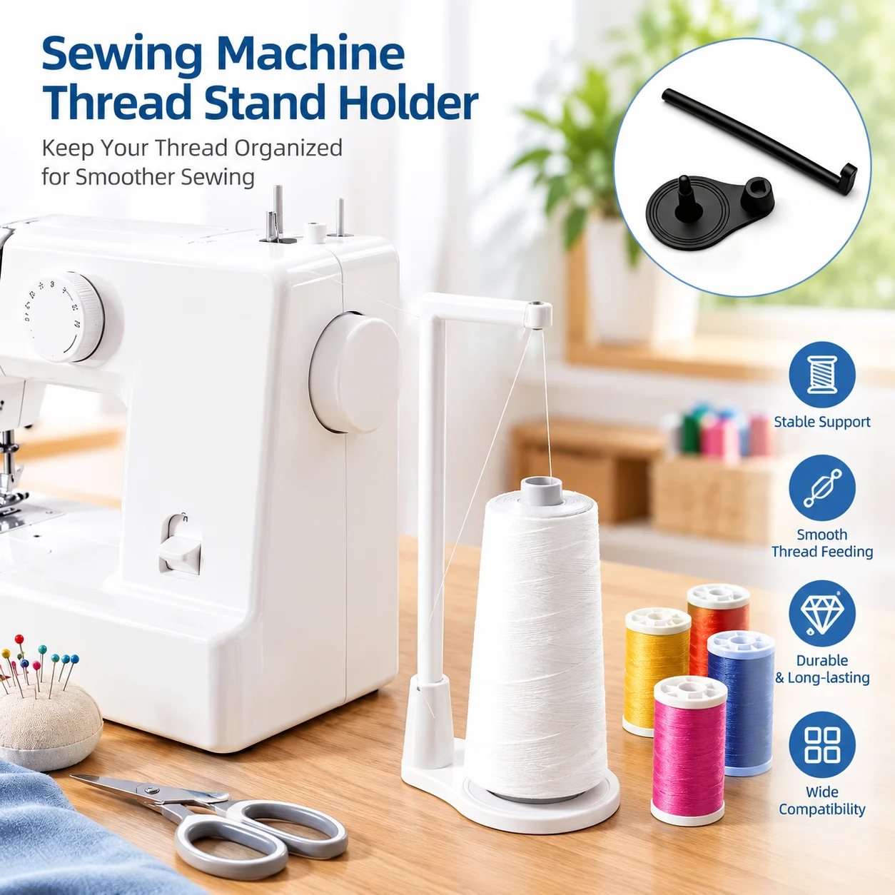 Sewing Machine Thread Stand Vertical Spool Holder Anti Tangle Thread Guide Home Sewing Machine Overlock DIY Sewing Accessories