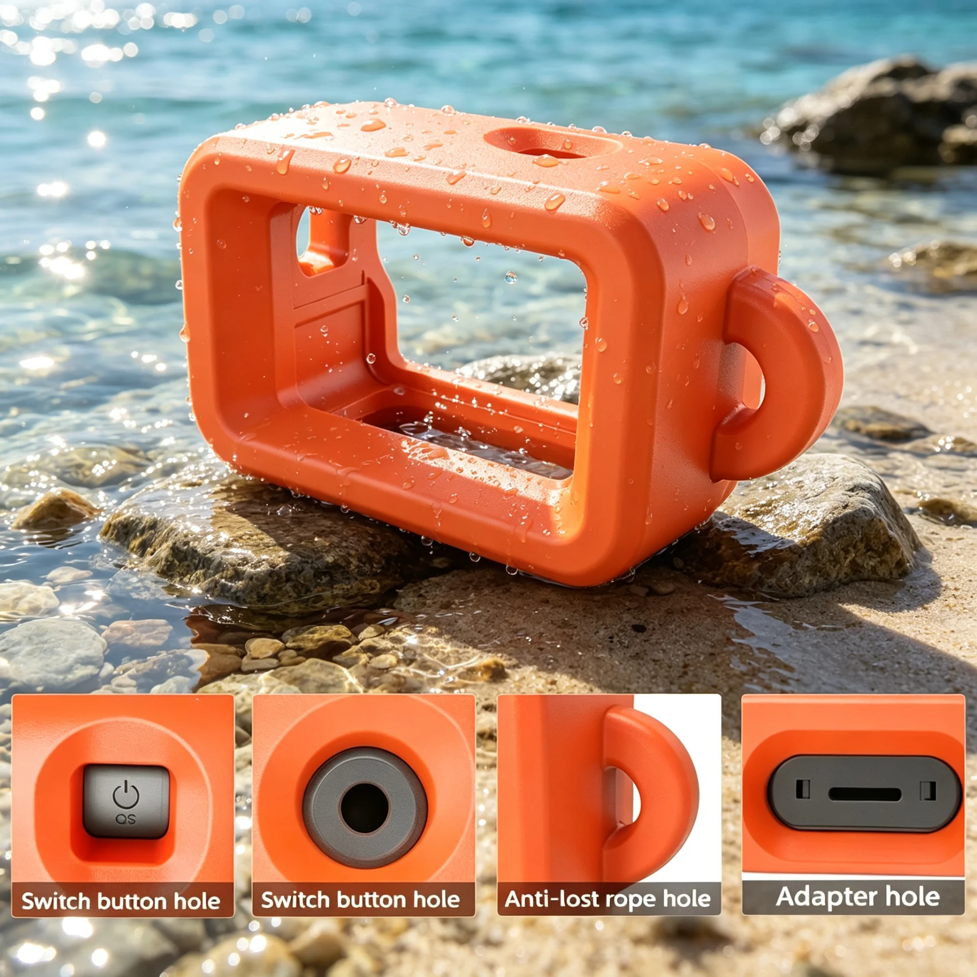 Surf Diving Waterproof Float Foam Case DJI Osmo Action 3 4 5 Pro 6 Underwater Snorkeling Vlog Camera Accessories