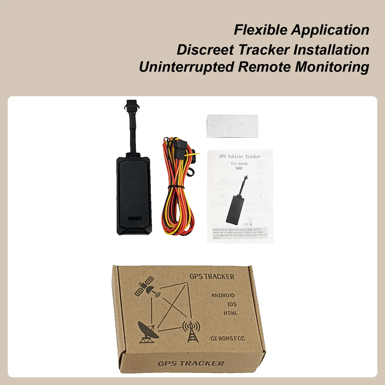 Vehicle Tracker Long Battery Discreet Movement Alert GPS Tracker for Vehicles for Theft Prevention Driving Security Trailer RV