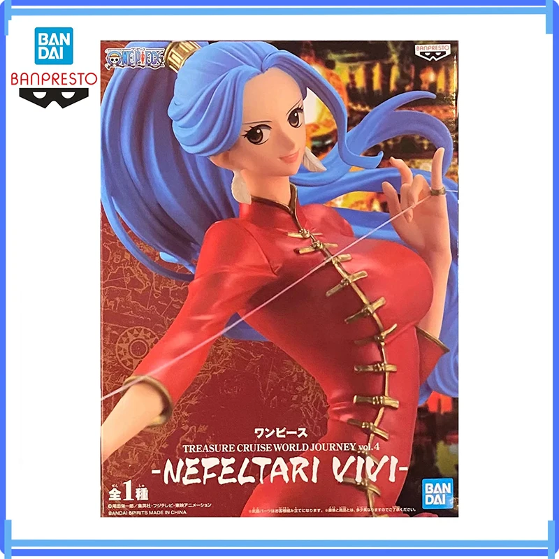 Bandai em estoque original genuíno banpresto uma peça tesouro cruzeiro 4 20cm nefertari vivi estatueta modelo de ação caixa brinquedos presente