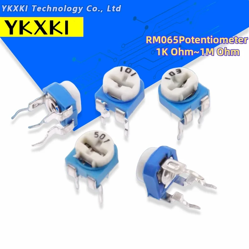 20pcs RM065 RM-065 Series 100 200 500 1K 2K 5K 10K 20K 50K 100K 200K 500K 1M Ohm Trimpot Trimmer Potentiometer Variable Resistor