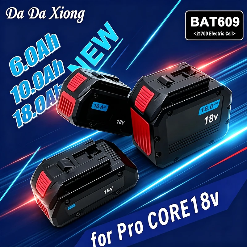 New 18V 18000mAh for Bosch 18V BAT609 GBA18V80 BAT618 21900 Cordless Tool  Replacement Battery - 21700 Electric Cell