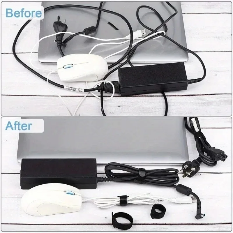 10-100pcsReleasable Cable Organizer Ties Mouse Earphones Wire Management Nylon Cable Ties Reusable Loop Hoop Tape Straps Tie