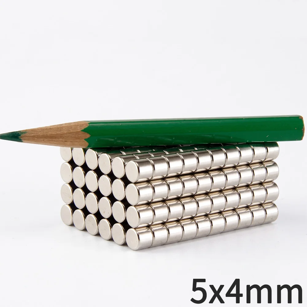 50Pcs 5x4 Round Magnet 5x4mm Permanent Super Strong Powerful Magnetic Disc for Fridge DIY Building Scientific Projects Use