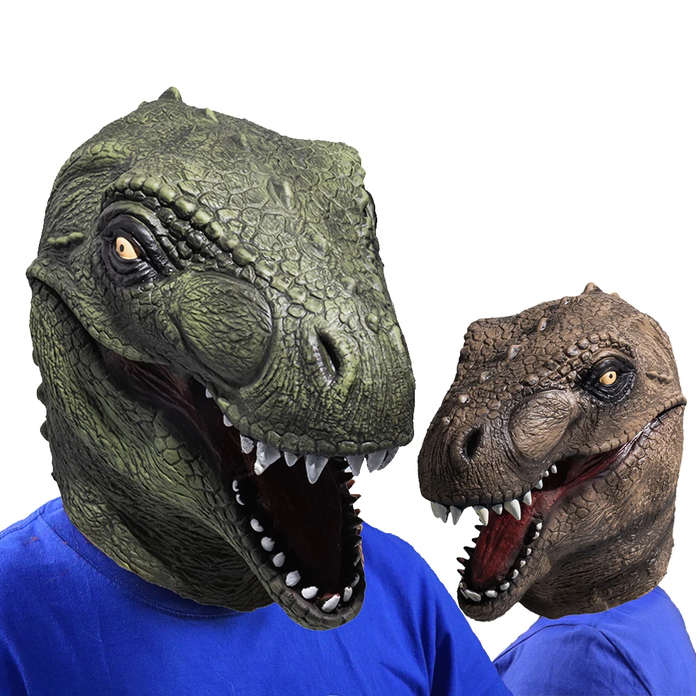 

Raptor Mask Cosplay Dinosaurs Latex Helmet Halloween Dino Helmet Party Costumes Accessories