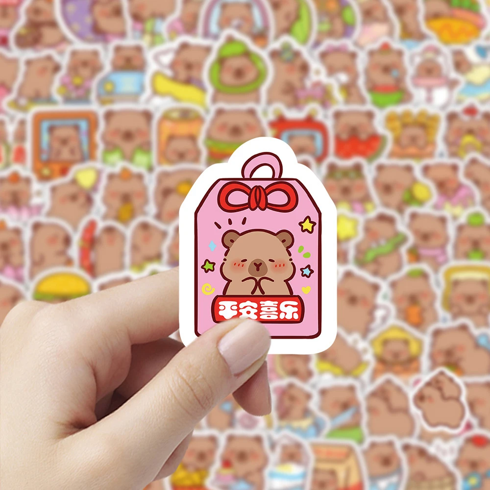 

10/30/50/100pcs Capybara Cartoon Animal Stickers Cute Graffiti Decals Water Bottle Laptop Phone Bike Decoration Sticker Toy Gift