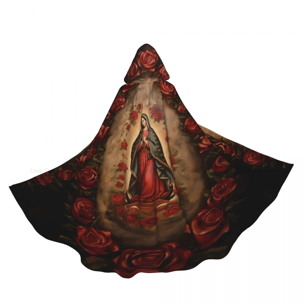 Nuestra Señora de Guadalupe Virgen María Disfraz Medieval Bruja Wicca Eif Con Capucha Unisex