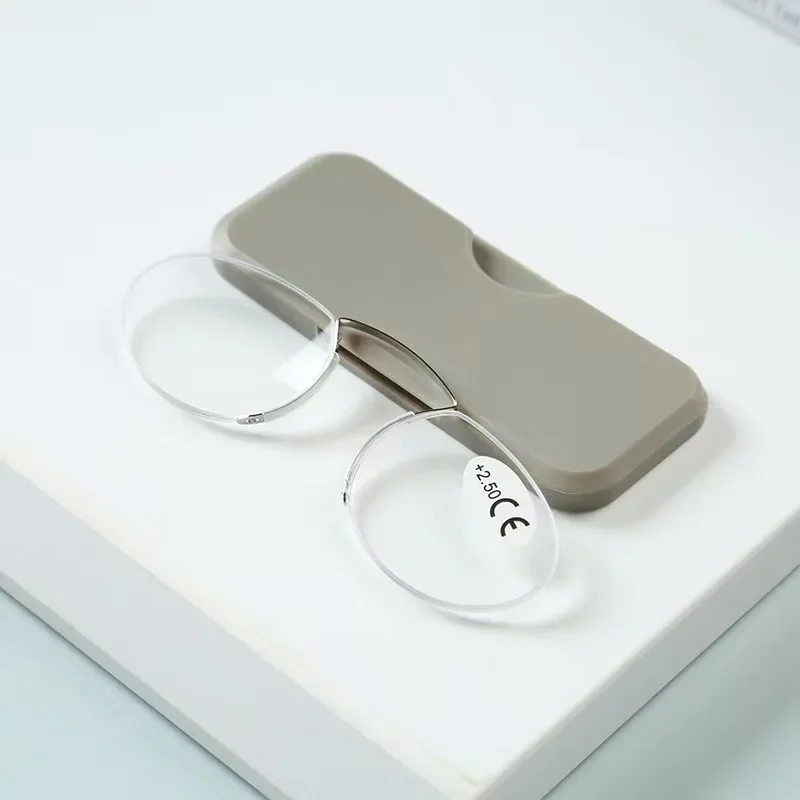 Legless Nose Clip On Reading Glasses Portable Rimless Lazy Eyeglasses Men Wome Presbyopic Eyewear Magnifying Glasses +1.0~+3.0