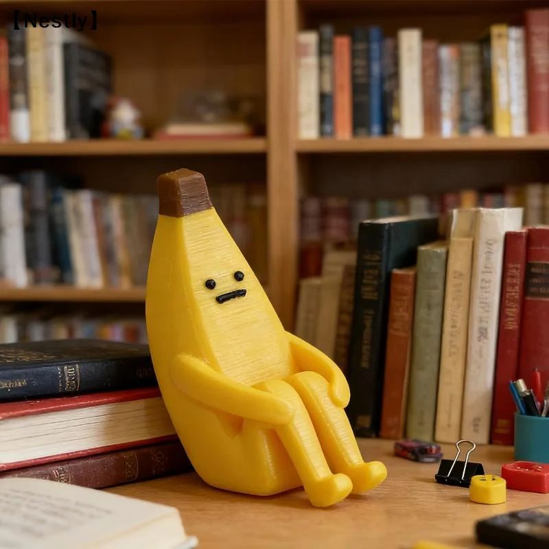 Durable Plastic Anxious Banana 3D Printed Figurine | Suitable For Home And Office Decor, Ideal For Various Holidays〔Nest〕