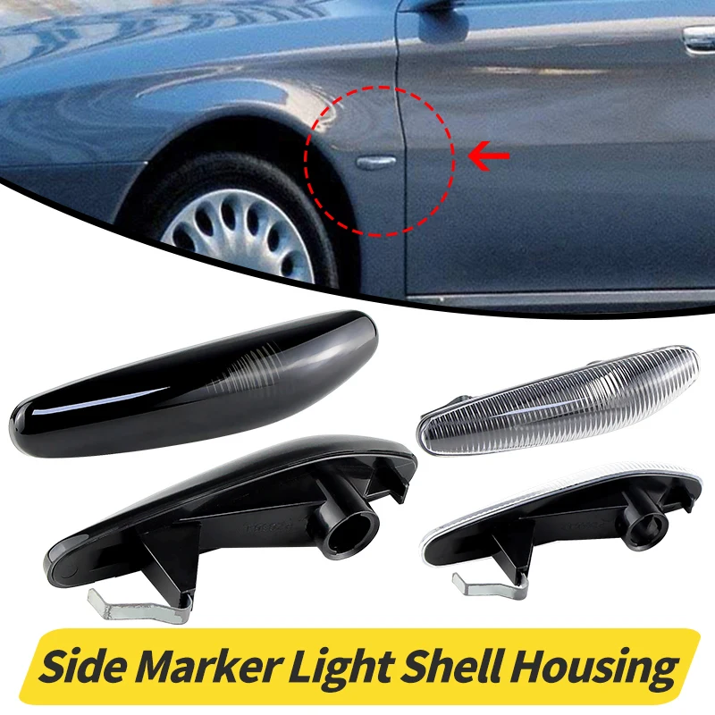 2PCS For Alfa Romeo 166 1998-2007 OEM:60597300 Car Turn Signal Side Fender Marker Light Lamp Cover Shell Housing Left&Right