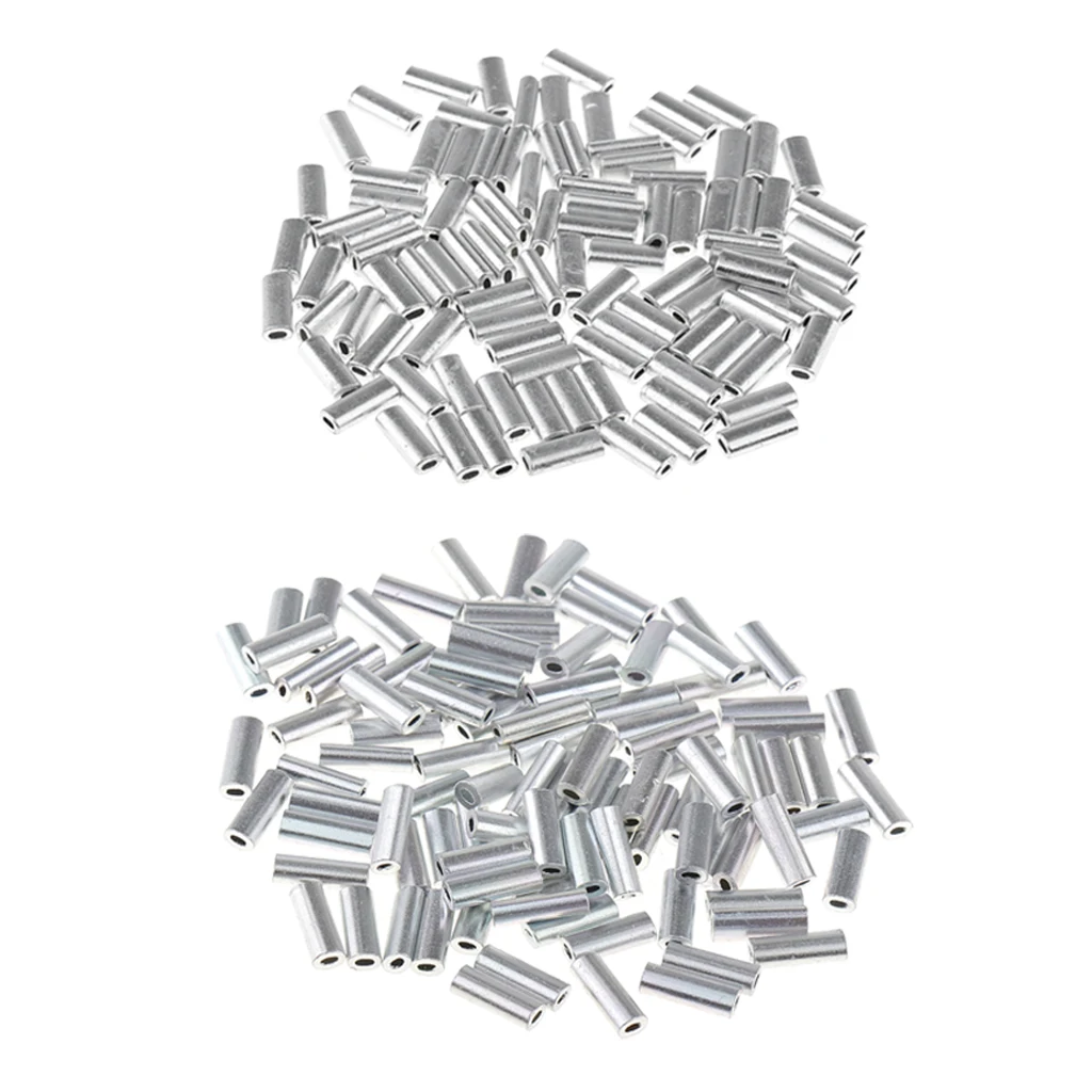 Thin Crimp Sleeve Aluminum Connectors 200PCS Removable Sleeves for Fishing Rigs and Strap Sleeves