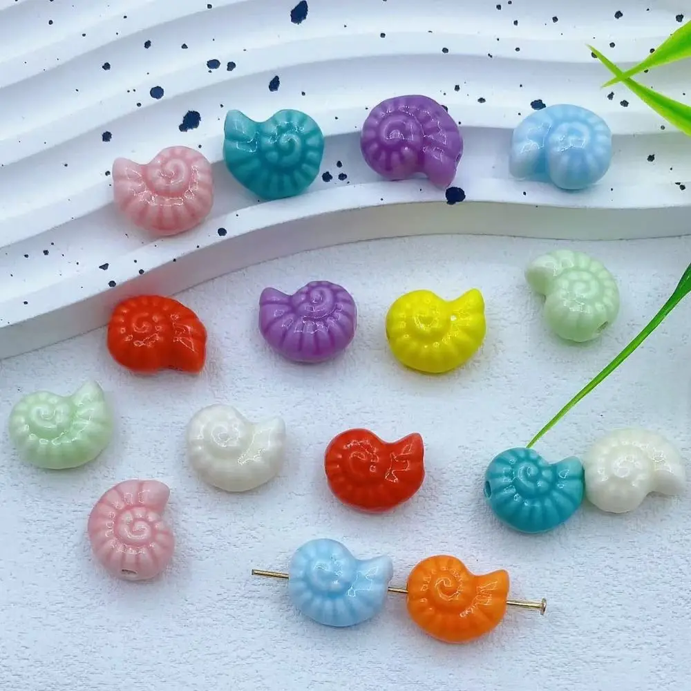 10pcs /bag Handmade Craft Snail Shell Bead Ceramic Fashion Ceramic Spacer Loose Beads DIY Accessories Bracelet Making Kit