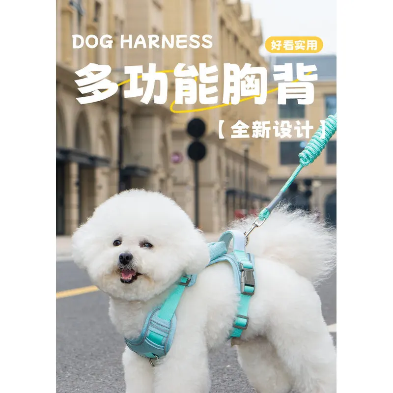 Wide Padded Reflective Tactical Dog Harness Anti-Pull Walking Set Comfort Pet Backpack Style Vest