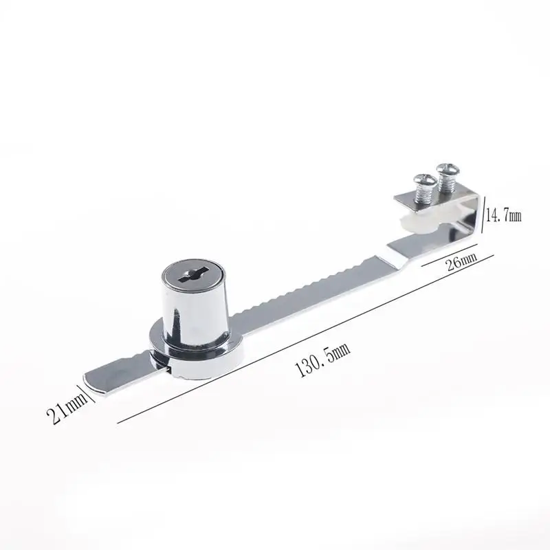 Display Case Glass Door Lock with 2 Keys for Cabinet Durable and Practical Reptile Tank Security Home Office