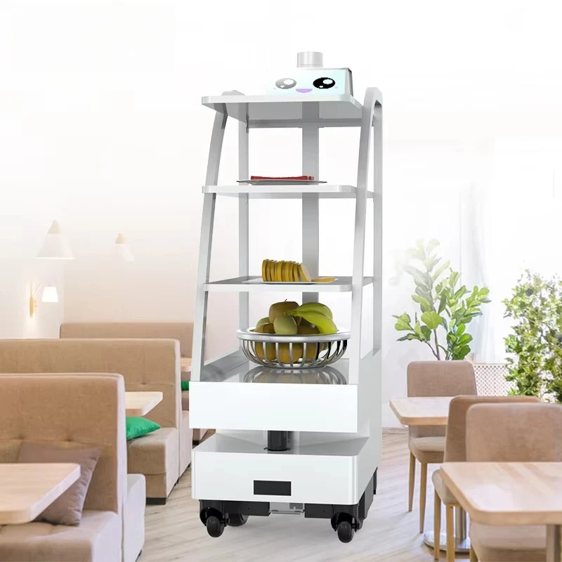 آلة تقديم الطعام في الفنادق، تجنب العوائق، عربة طعام للمطاعم، روبوت توصيل الوجبات الذكي