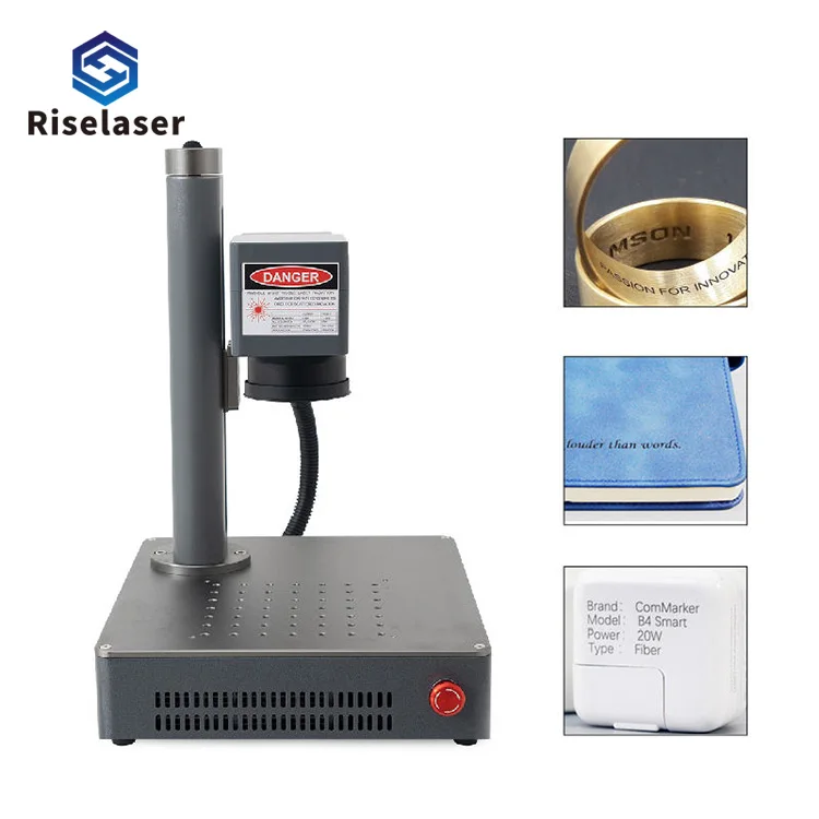 Riselaser High Quality Logo Printing Engraver Machine Desktop Wavelength Fiber Laser Marking Machine For Jewelry Ring Metal