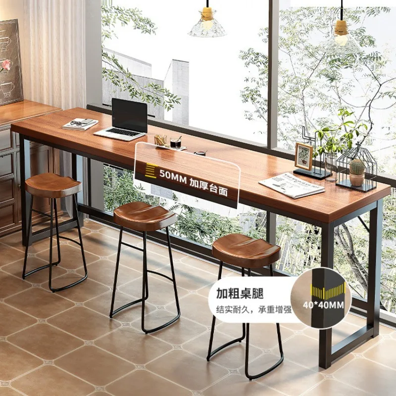 Household balcony Leisure small bar counter Against the wall Long narrow table Simple table and chairs