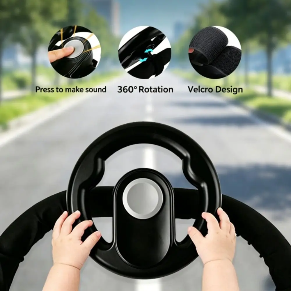 360° Rotation Baby Stroller Steering Wheel Toy Detachable Universal Toddler Car Seat Interactive